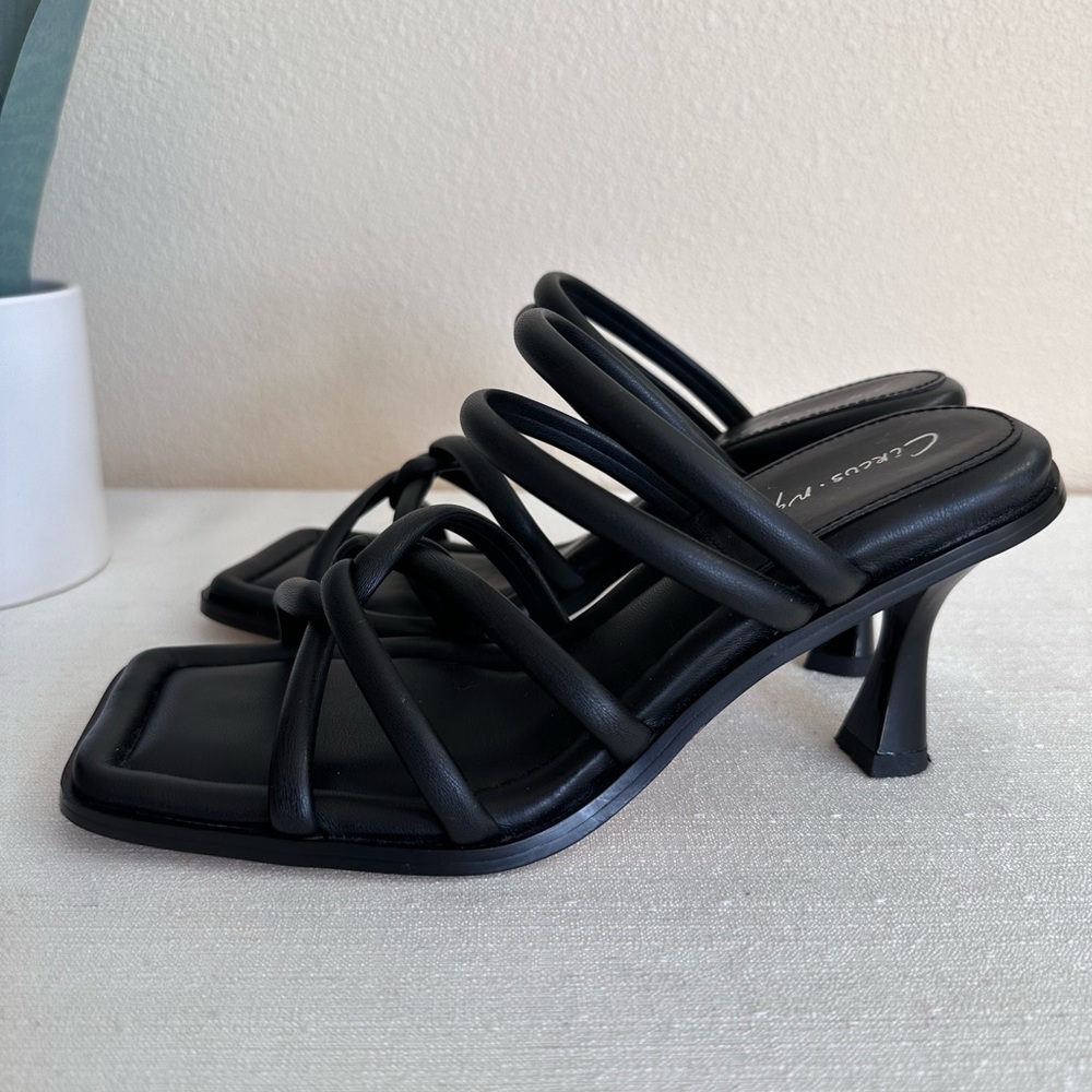 Circus By Sam Edelman Savanna Black Multi-Strap Heeled Sandals Women’s 8
